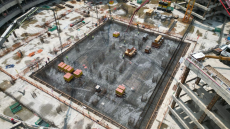 江北新金融中心一期B（8#）地块 筏板基础大体积混凝土顺利完成浇筑